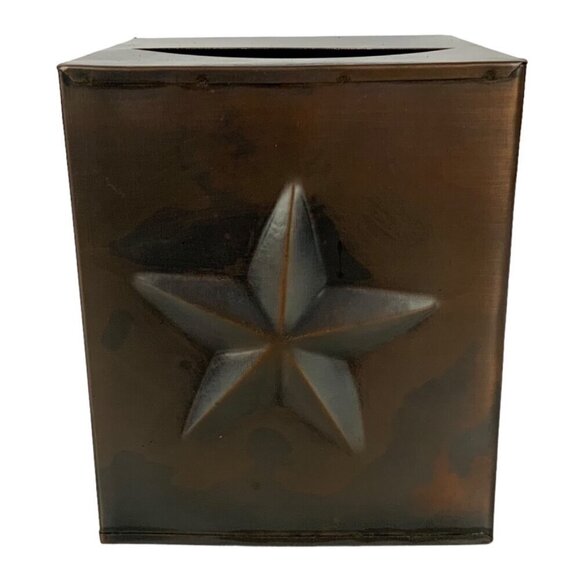 Rustic Metal Tissue Box Holder Brown Texas Star Design By CTW Home Collection - Picture 4 of 7